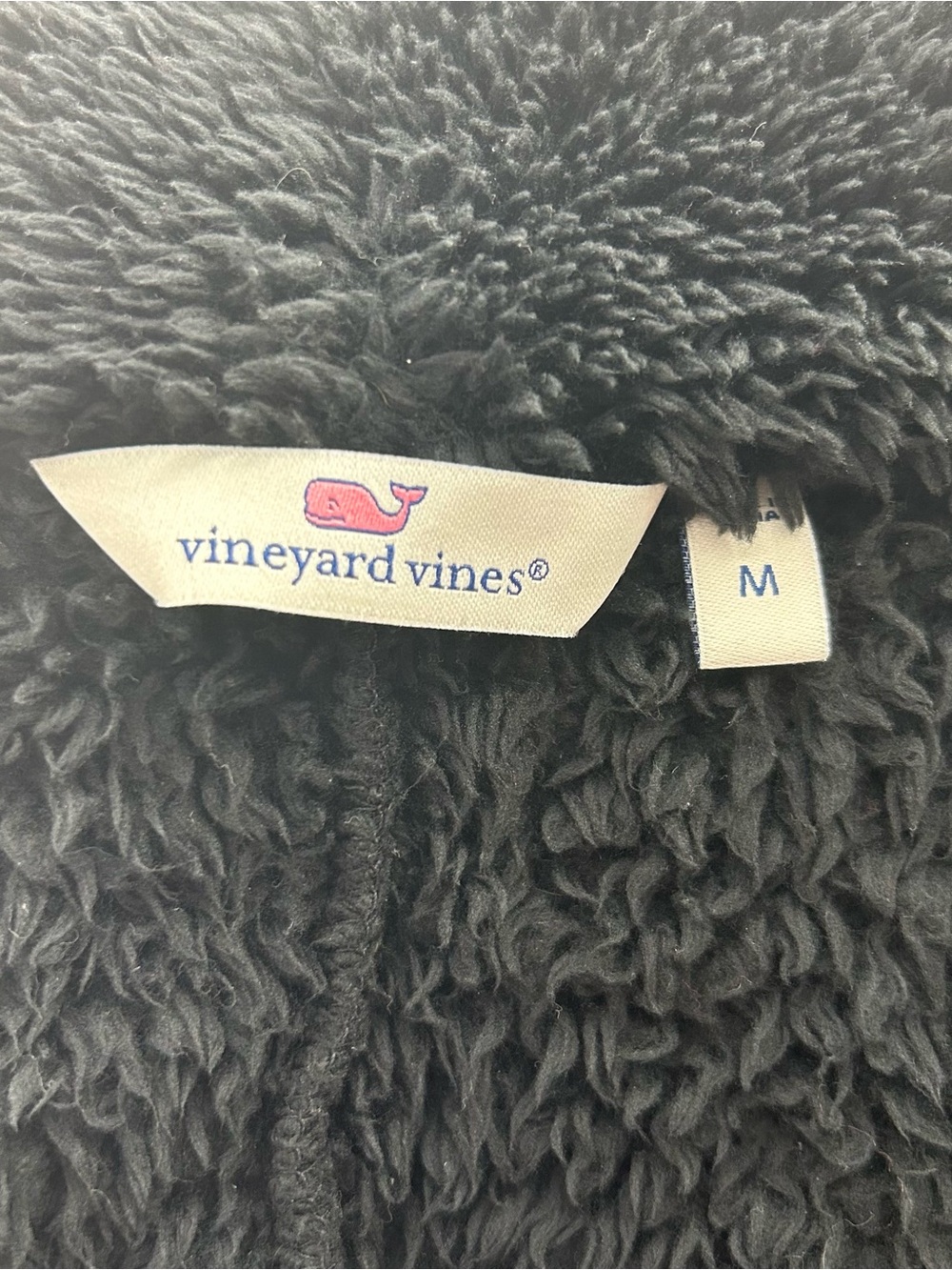 Vineyard Vines Black Plush Teddy Jacket - Picture 3 of 5